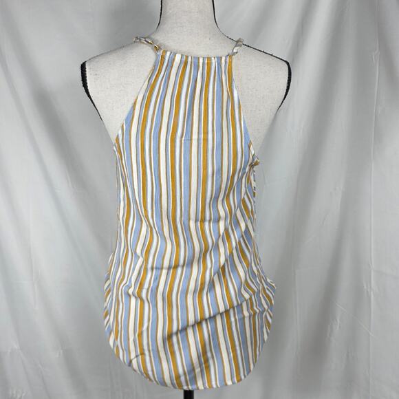 Market & Spruce Wrap Tank Women XS Blue Mustard Stripe Rayon Cami Top casual - Picture 4 of 9